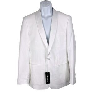 Suit Shop Ivory White Shawl Lapel Slim Tuxedo Jacket Men 38 Regular Button NWT